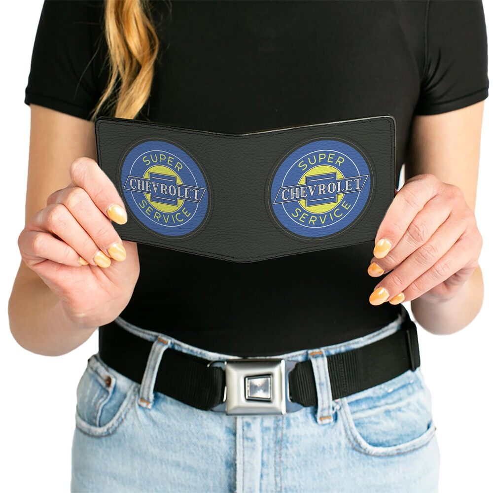 6209 PU Bifold Wallet-Chevrolet Super Service Logo Black/Blue/Yellow - Picture 6 of 8